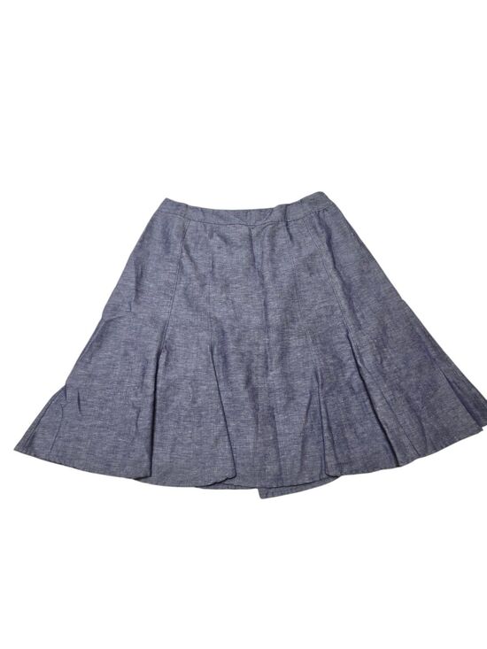 Coldwater Creek Dresses & Skirts - Coldwater Creek Linen Blend Side Zip Midi Skirt Plus Size 1X Blue Flare K161